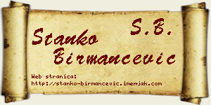 Stanko Birmančević vizit kartica